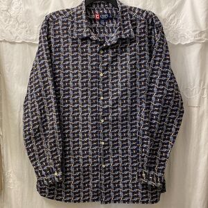 Chaps Cotton Long Sleeve Button down Collard Men Shirt Size XL